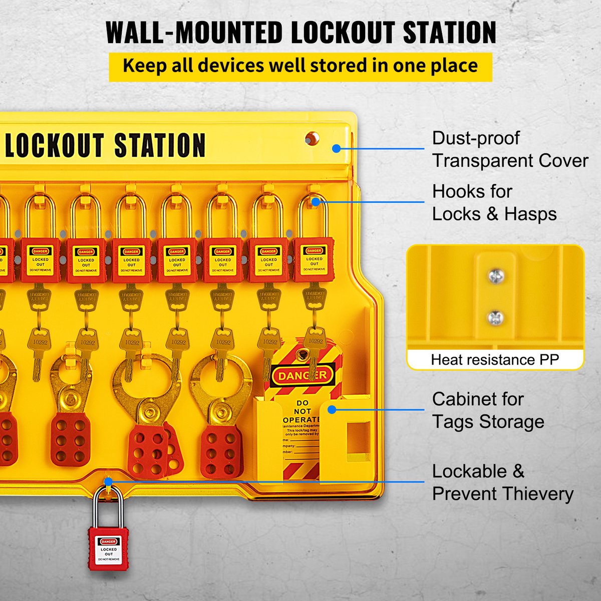 Lockout tagout kit,58-delige , LOTO gereedschap voor elektrische veiligheid, hangsloten, hasps, tags, kabelbinders, veiligheid voor industrie en machines — cadeau in Cadeau-ideeën - foto 3