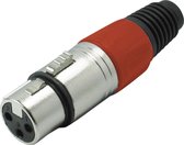 S-Impuls XLR 3-pins (v) connector met plastic trekontlasting - grijs/rood