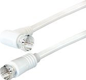 Câble coaxial coudé Transmedia F (m) droit - F (m) - blanc - 1,5 mètre