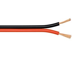 Luidspreker kabel (CCA) - 2x 0,75mm² / rood/zwart - 25 meter