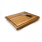 Planche à Découper En Hêtre 47x37 Cm Avec Bord Anti-glisse - Grande Planche De Cuisine, Protection Plan De Travail