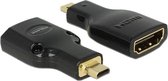 DeLOCK Micro HDMI - HDMI adapter - versie 2.0 (4K 60Hz) / zwart