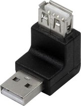 USB naar USB adapter / haaks naar boven - USB2.0 / zwart