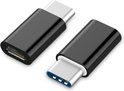 Verloopstuk Adapter Micro USB 2.0 naar USB C 2.0 - Zwart