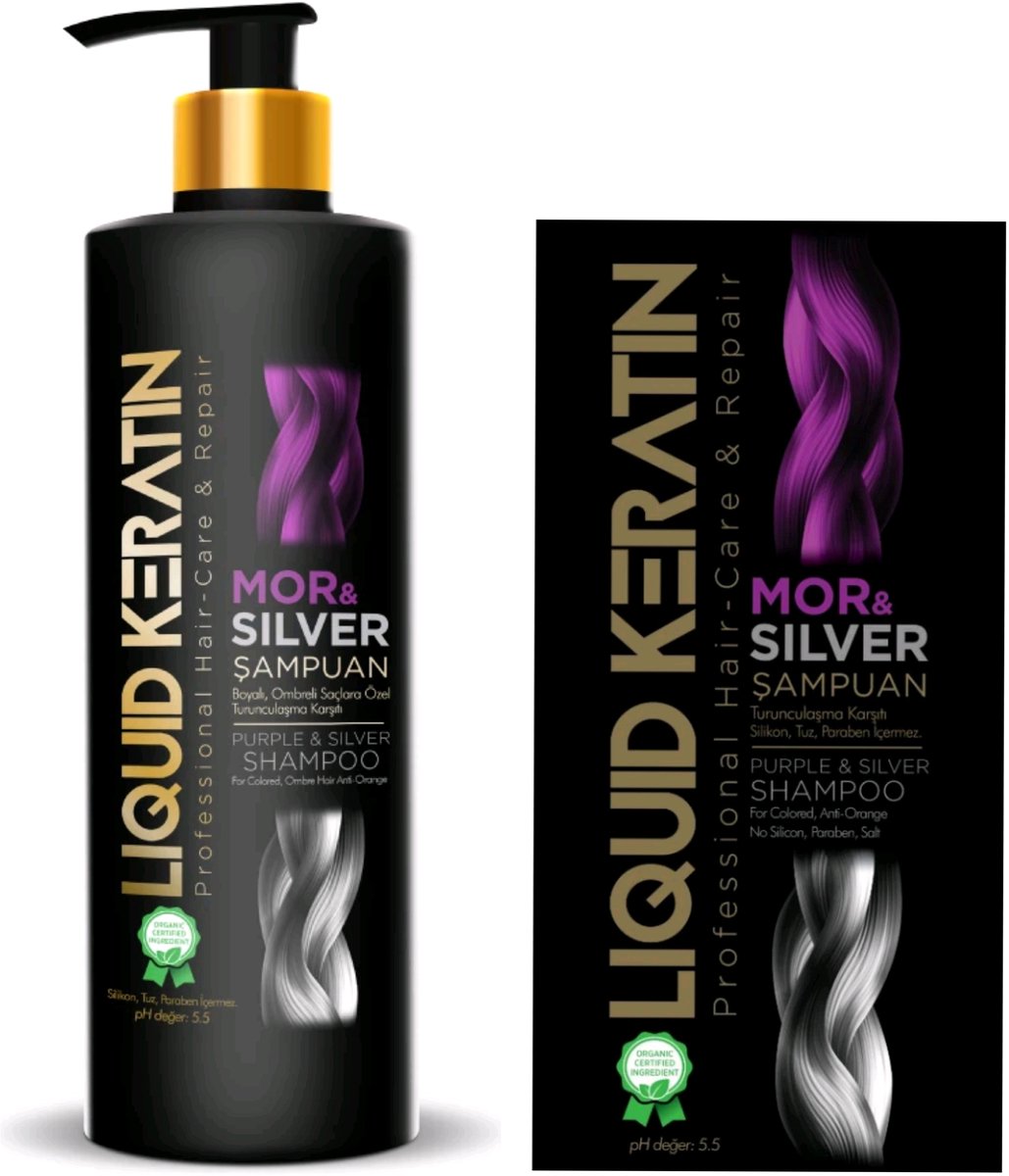 Bio Keratine organic Zilver shampoo 350 ml - Bio shampoo - Herbal Shampoo - Bio Keratin - Zilvershampoo - Zilver shampoo
