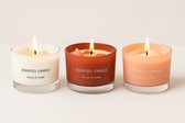 Batelli 3 Pack Geurkaarsen met edelstenen - Rood/Roze/Wit