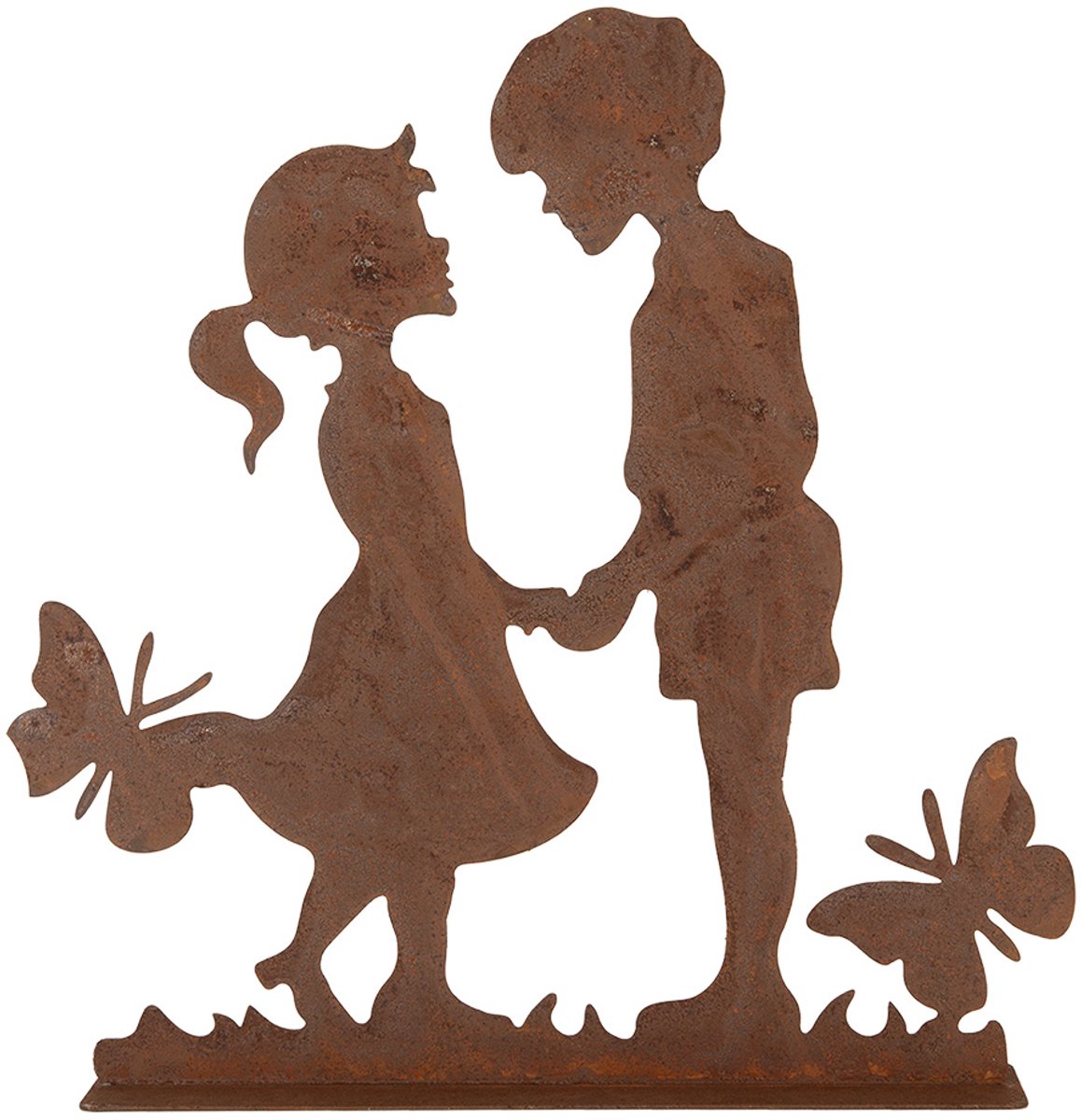 Clayre & Eef Decoratie Beeld 25x5x25 cm Bruin Metaal Kinderen