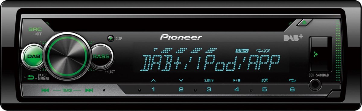 Pioneer DEH-S410DAB Autoradio Enkel din DAB+-USB-Spotify - 4 x 50 W |  bol.com