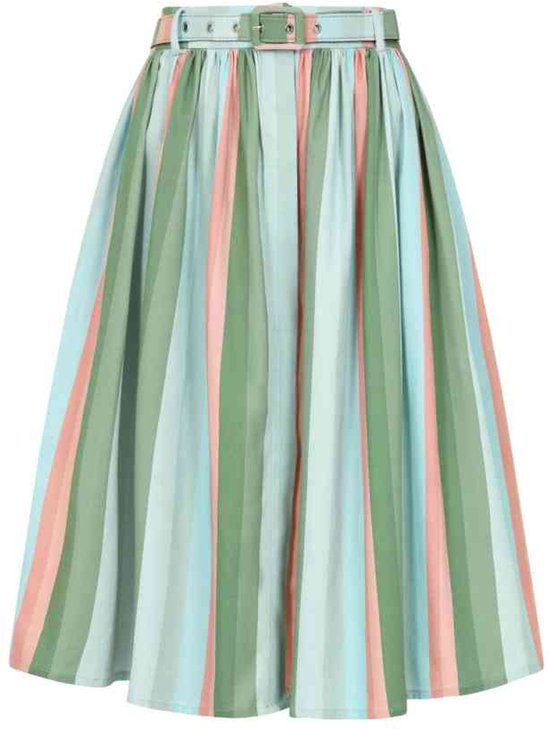 Foto: Knit factory lily rok dames rok midi rok rechte rok kokerrok met steekzakken reikend tot kuithoogte urban green s