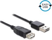 DeLOCK EASY-USB 2.0-A - USB 2.0-A, 1m câble USB USB A Noir