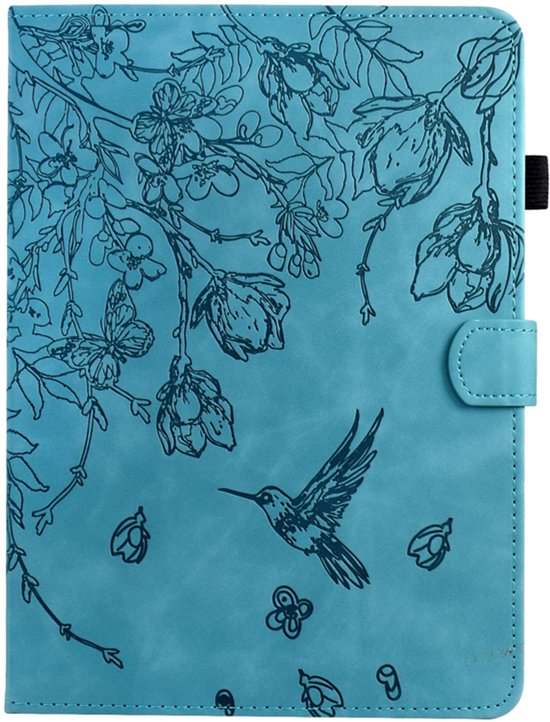 Étui de protection de Luxe pour Samsung Galaxy Tab A9 Plus - 11 - Motif « Colibri » Turquoise