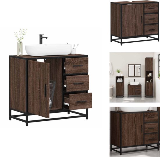 Wastafelkast 100x38,5x45 cm bewerkt hout grijs sonoma eiken Wastafelkast 100x38,5x45 cm bewerkt hout grijs sonoma eiken