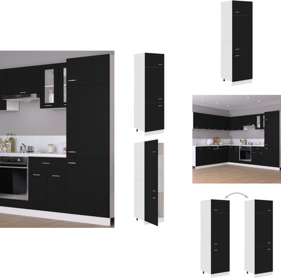 Koelkastkast 60x57x207 cm (zwart)