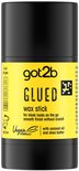 Got2b Glued wax stick met zwarte huls en gele wikkel, vegan formule met kokosolie en sheaboter.