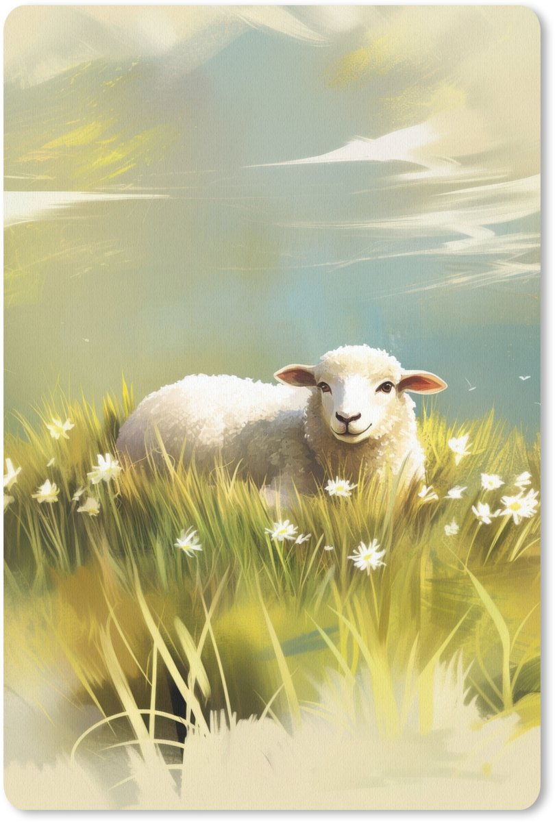 Muismat 18x27 cm - Mousepad Schaap - Weide - Groen - Muismatten