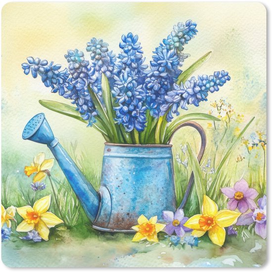Muismat 20x20 cm - Mousepad Gieter - Lavendel - Bloesems - Muismatten