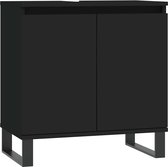 Wastafelkast 58x33x60 cm bewerkt hout betongrijs