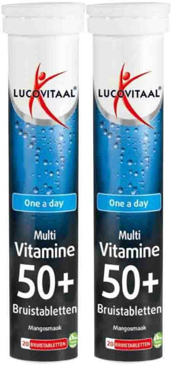 Lucovitaal - Multi 50+ Bruistabletten Mangosmaak - 2 x 20 bruistabletten - Voordeelverpakking