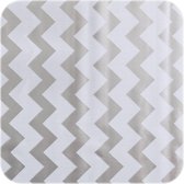 MixMamas Tafelzeil Zigzag - 120 x 270 cm - Zilver/Wit