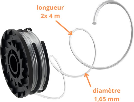 Spoel van draadtrimmer vervangingsdraad TLP-01 geschikt voor Parkside Lidl bosmaaier PRTA 20-Li A1 B2 C3 PRT 550 A1 A3 Ø 1,65 mm lengte 2x4 m - Set van 4 spoelen van EzyWheels — afbeelding 5