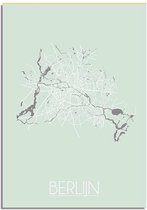 DesignClaud Berlijn Plattegrond poster Pastel groen A2 poster (42x59,4cm)
