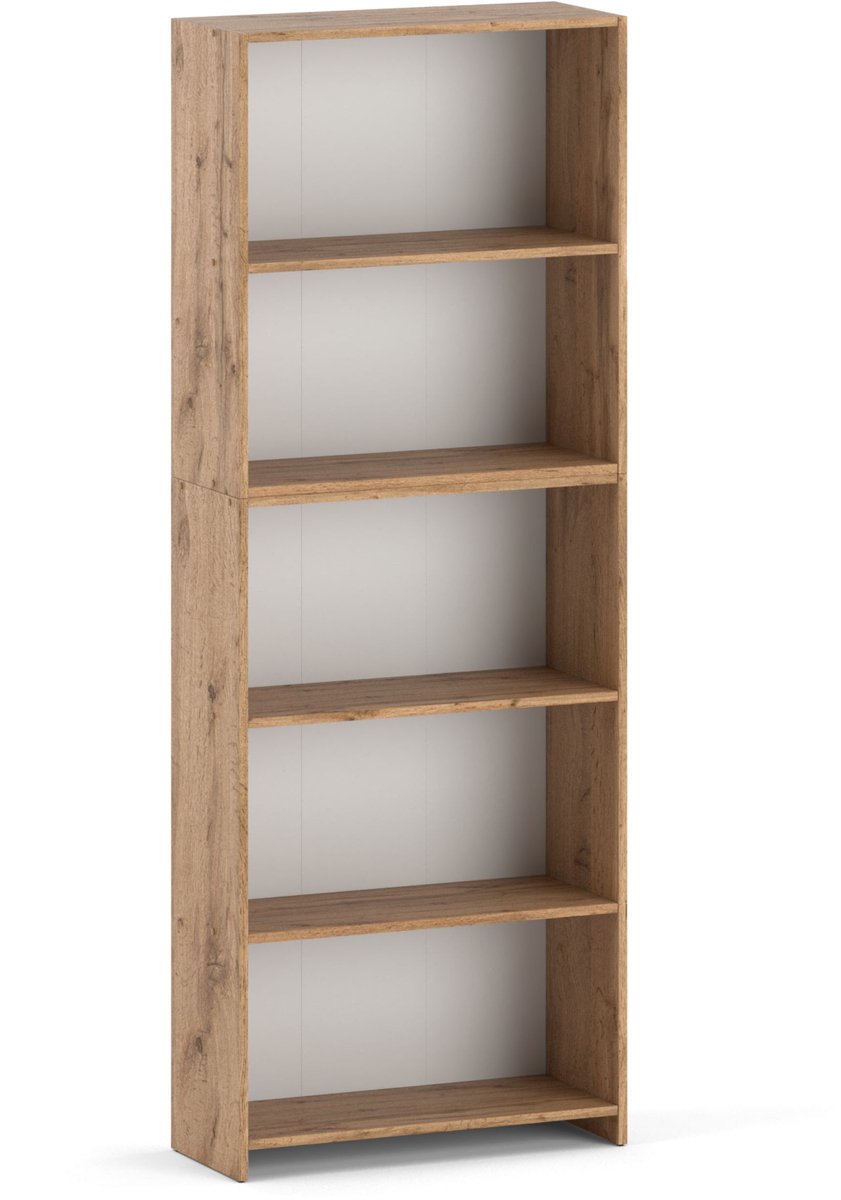 Boekenplank Eiken Wotan 70 CM 5 Planken Mappen Speelgoed Loft Houten