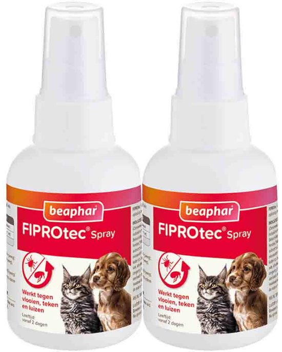 Beaphar Fiprotec Anti Vlooien en Teken Spray Hond en Kat - 2 x 100 ml - Voordeelverpakking