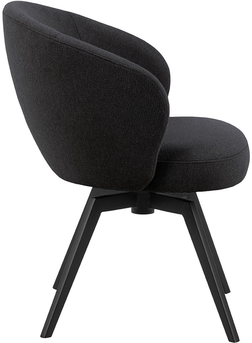 Giga Living Eetkamerstoel Met Armleuning Durin - Antraciet - Stof & Staal