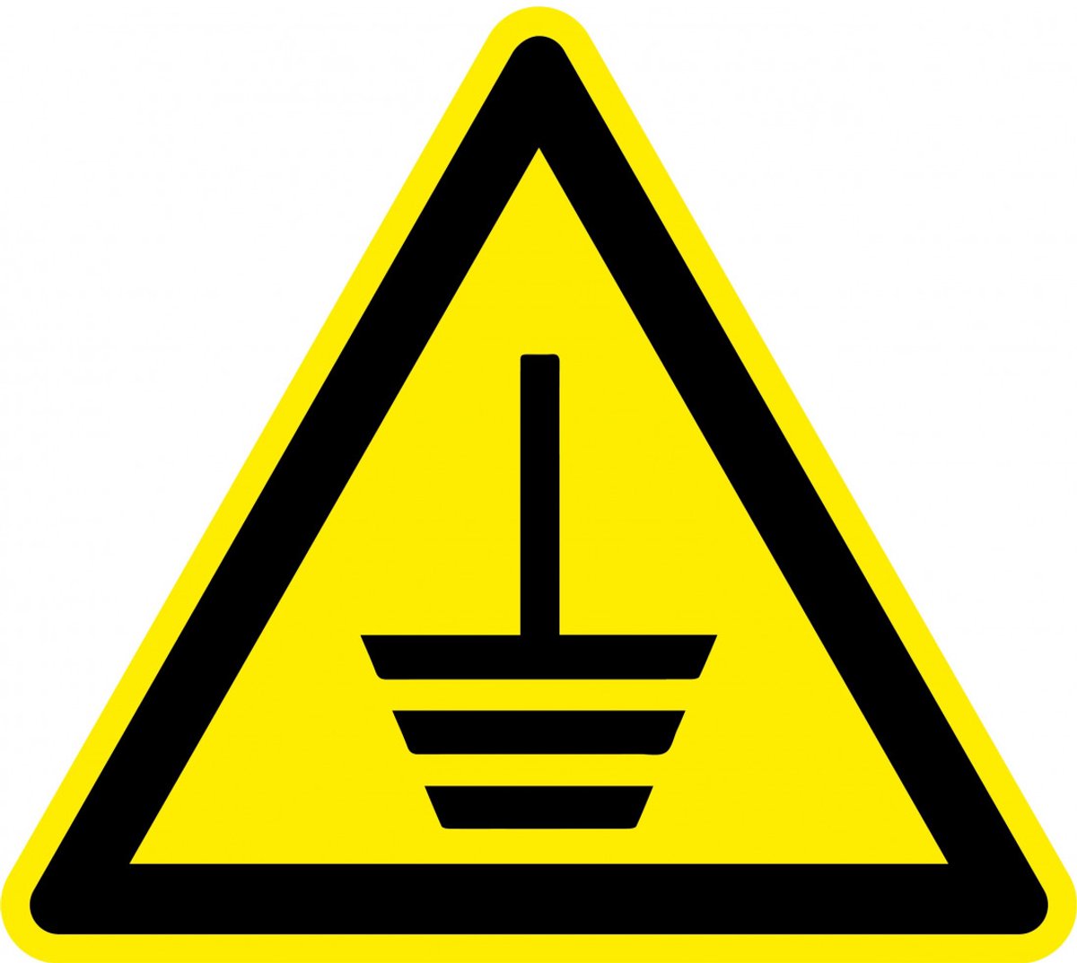 Waarschuwingssticker aarding 200 mm