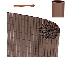Privacyscherm mat 90x300 cm privacy hek windscherm balkonscherm PVC Bruin UV-bestendig