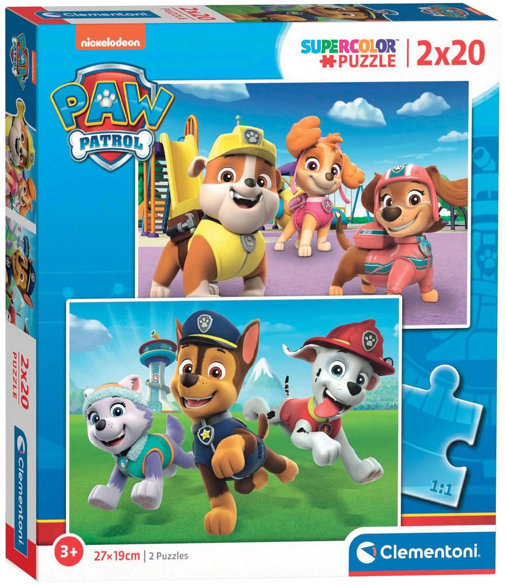 Clementoni paw patrol puzzel 2 x 20 stukjes
