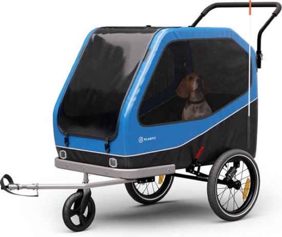 TOPMAST MAXI Buggy fietsaanhanger - 324 Liter - Inklapbaar - Blauw - Fietskar voor Honden met vering