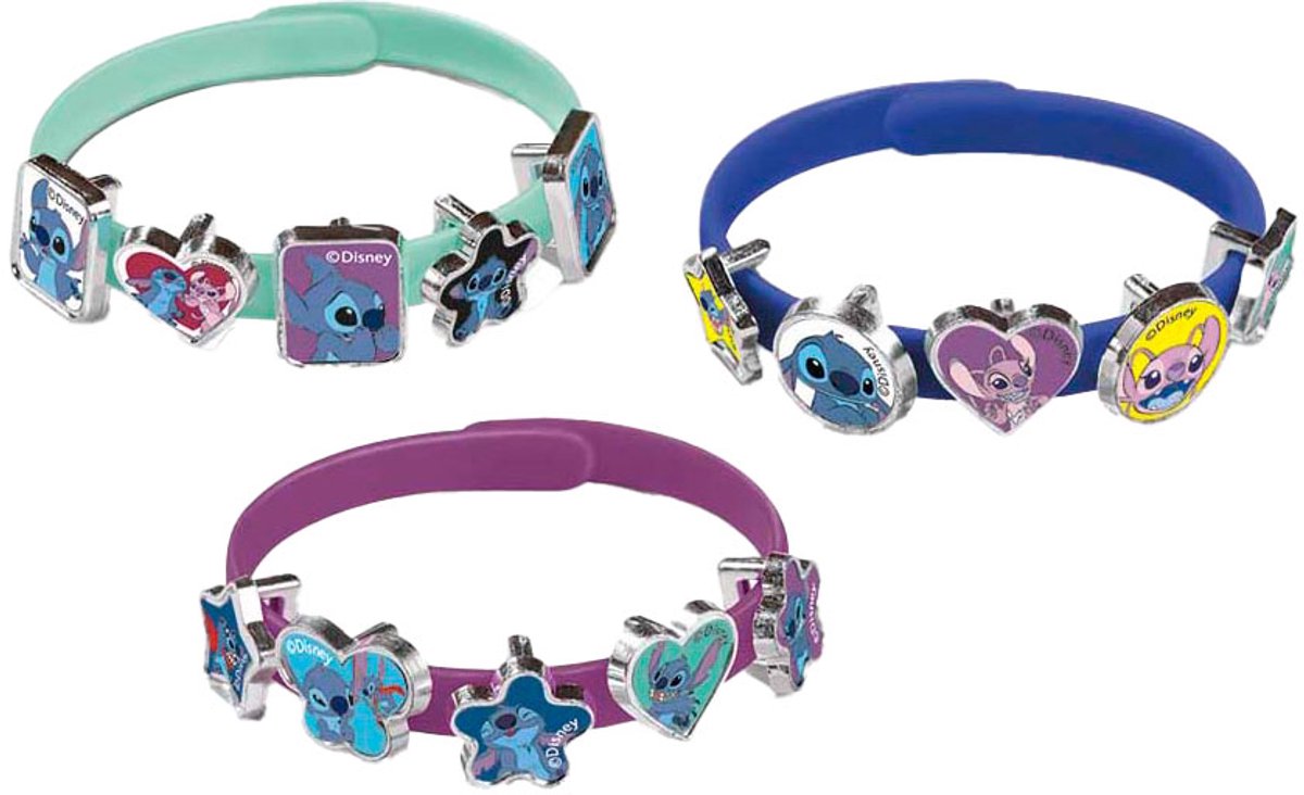 Disney Stitch Totum - 3 schuif armbandjes maken met 18 bedels en stickers - knutselen 21 -delige set speelgoed vanaf 3 jaar Lilo & Stitch cadeautip — afbeelding 18