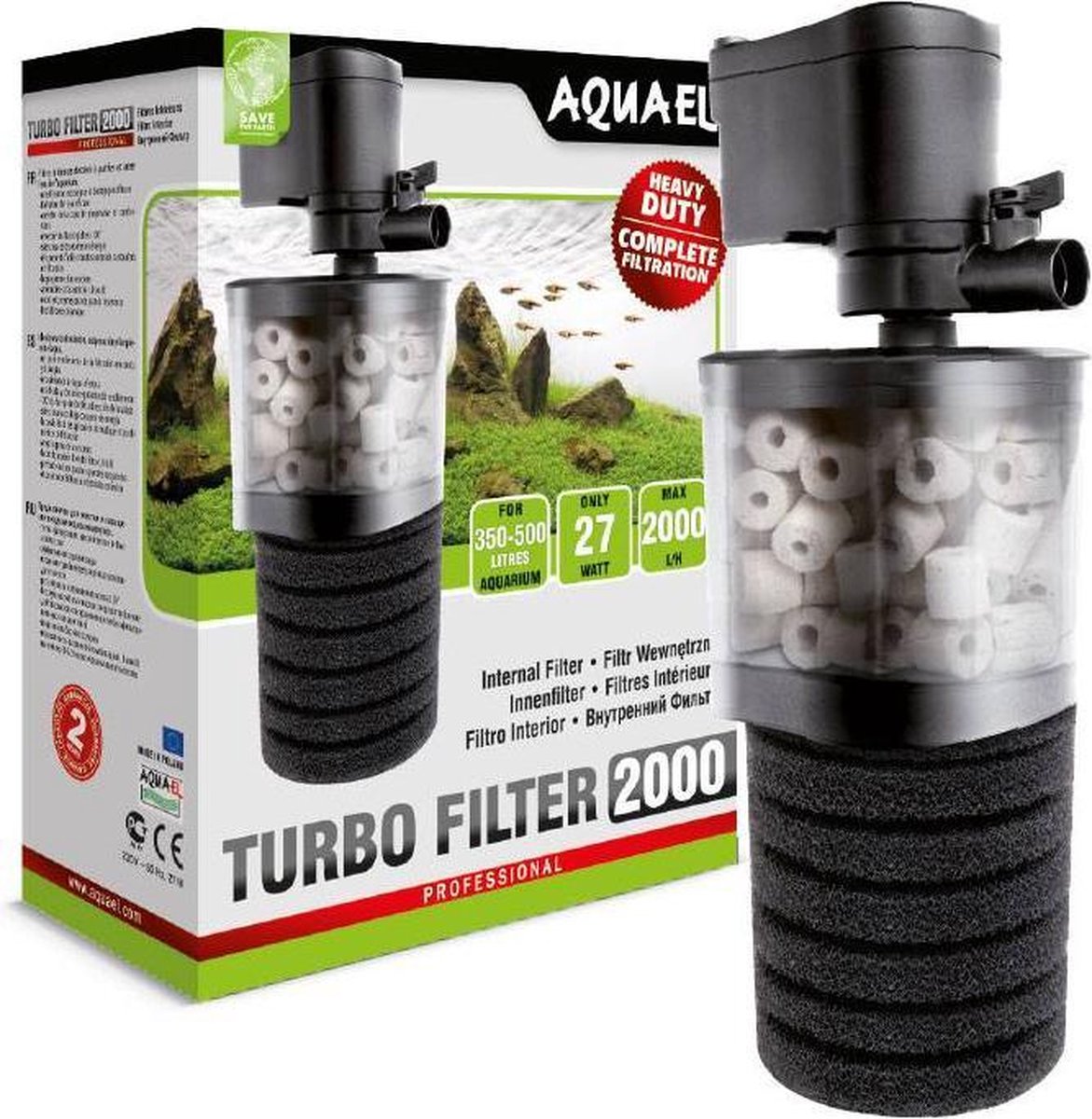 Aquael turbo filter - Aquarium binnen filter thumbnail 4