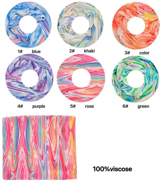 Écharpe fine - Imprimé - (25595#) - Rose/Écru