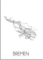 DesignClaud Bremen Plattegrond poster A3 + Fotolijst wit