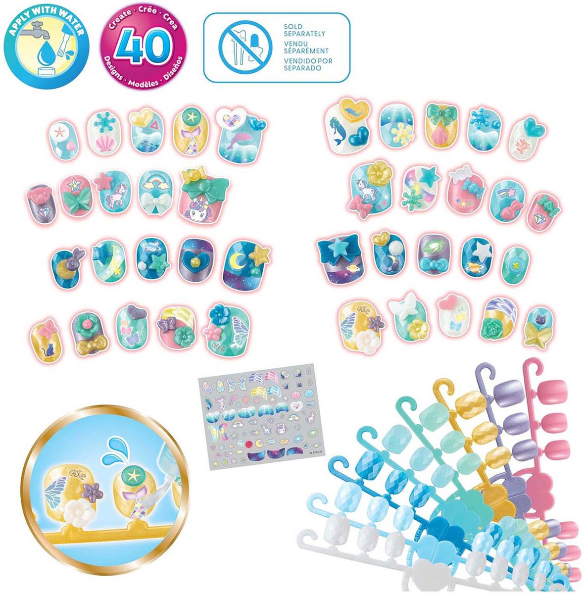 Aquabeads Magische navulling nagelset- 40 nagels