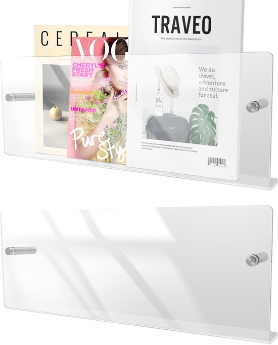 Set van 2/4/6 acryl baldisplayrekken, geschikt voor het tentoonstellen