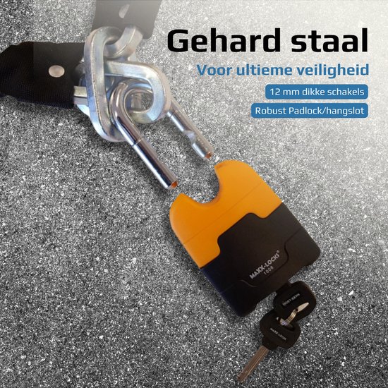 Maxx-Locks Ohura ART 4 Motorslot / Scooterslot - Kettingslot met 12 mm Dikke Schakels - Art Gekeurd Slot voor Motor en Scooter & Brommer - 120 cm van Maxx — afbeelding 4