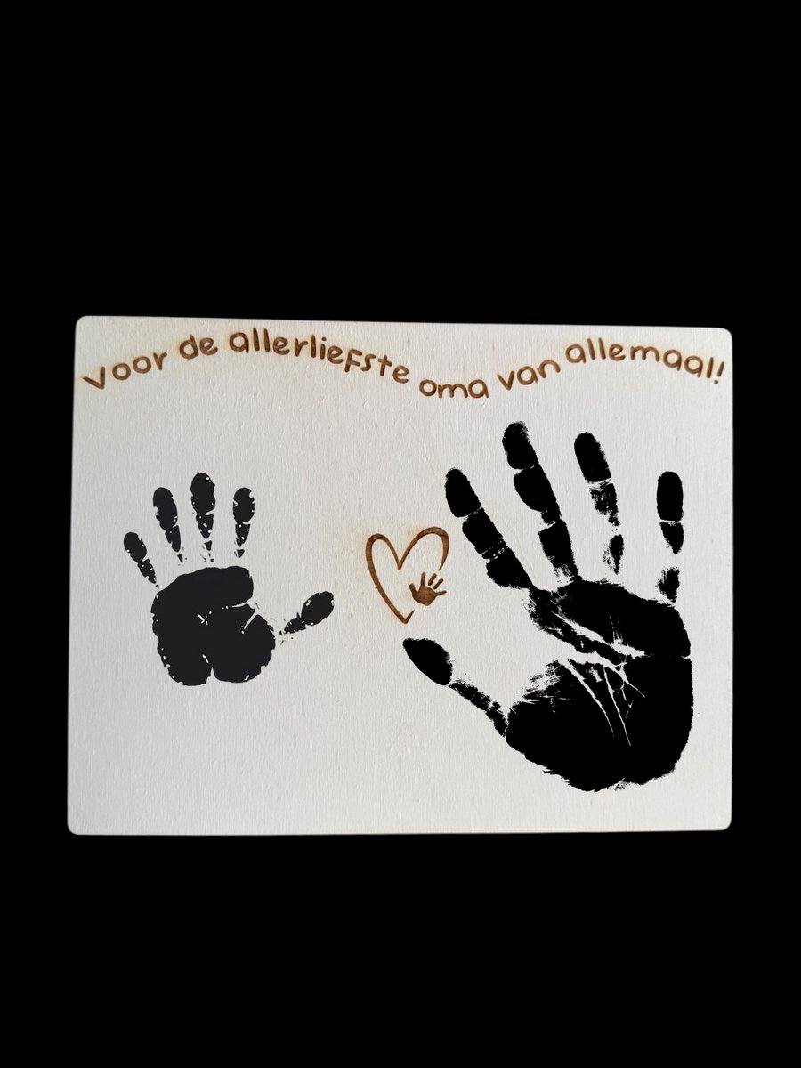Vingerverf plankje - Oma cadeau - Oma - Oma cadeau verjaardag - Oma cadeautje kind - Opa en oma cadeau - Oma je bent de liefste - Geschenk oma - Moederdag cadeautje - Moederdag - Mama - Moederdag kado - Moederdagcadeau