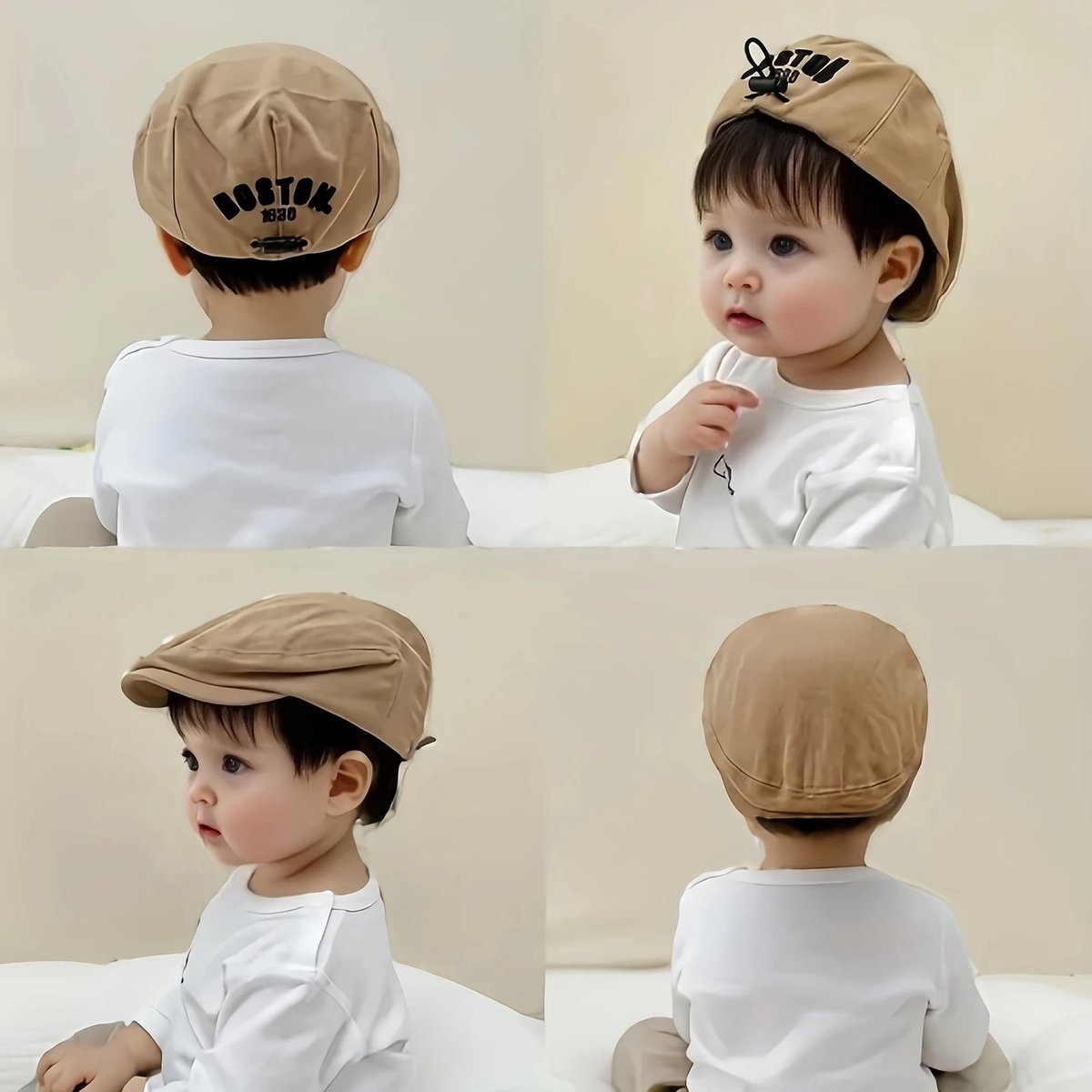 @ Lu’s Today® – Basic Kids Essentials – kinder pet - kinder baret - baker boy pet - khaki - 1-3 jaar - @ Lu’s Today™ – Kids Essentials