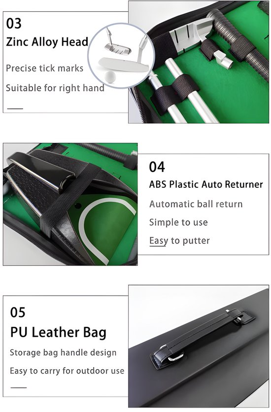 Stripe oefen putter set met balretour en cup van Stripe. — afbeelding 4