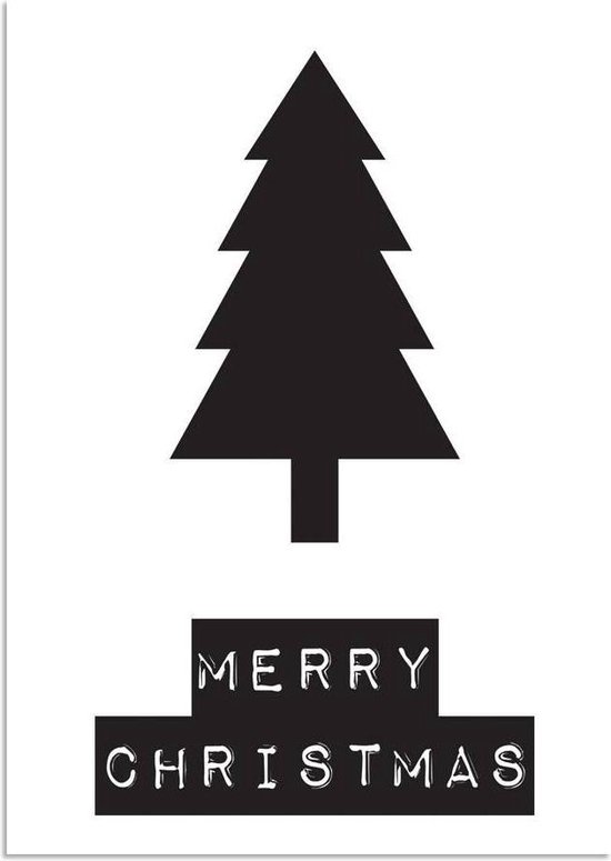 Rubriek wiel Machu Picchu DesignClaud Merry Christmas - Kerstboom - Kerst Poster - Tekst poster - Zwart  Wit... | bol.com