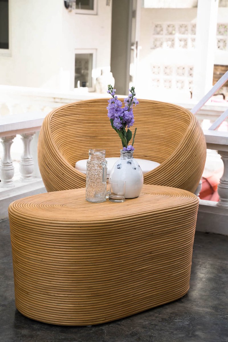 Monnarita Tegal - Ovale Rattan Tafel - Handgemaakt - Eko Stijl