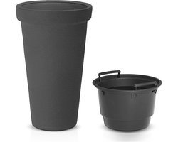 Grote Vorstbestendige Bloempot 42L - Hoog Rond Plantenbak met Binnenpot