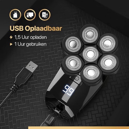 Rasoir Allora Skull - Expérience de rasage douce et rapide - Pour la tête, le visage et le cou - Design ergonomique et sans fil - Précision et Comfort en un - Pour un Look élégant à la maison ou en Bébé en route