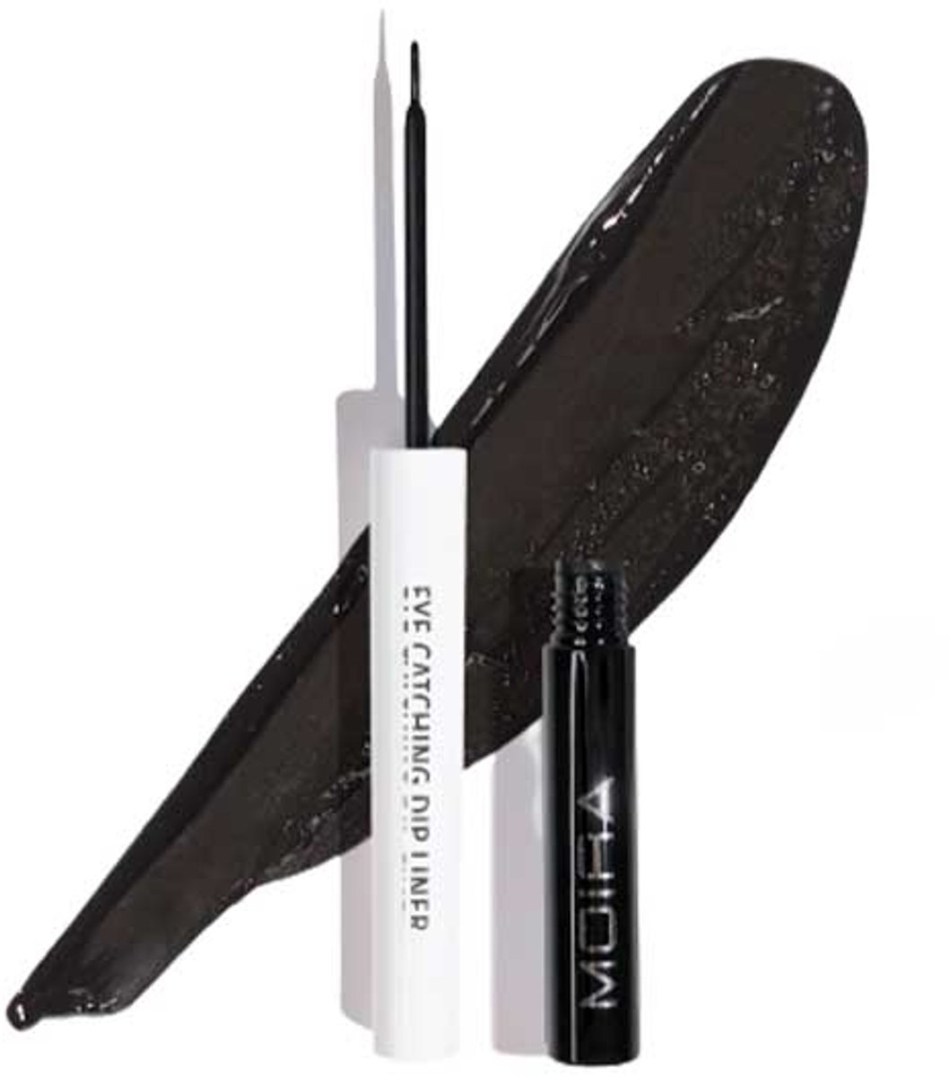 Moira Eye Catching Dip Liner - 001 Black - Waterproof Brush Tip Liner - VEGAN - Eyeliner - Waterproof - 2,5 ml