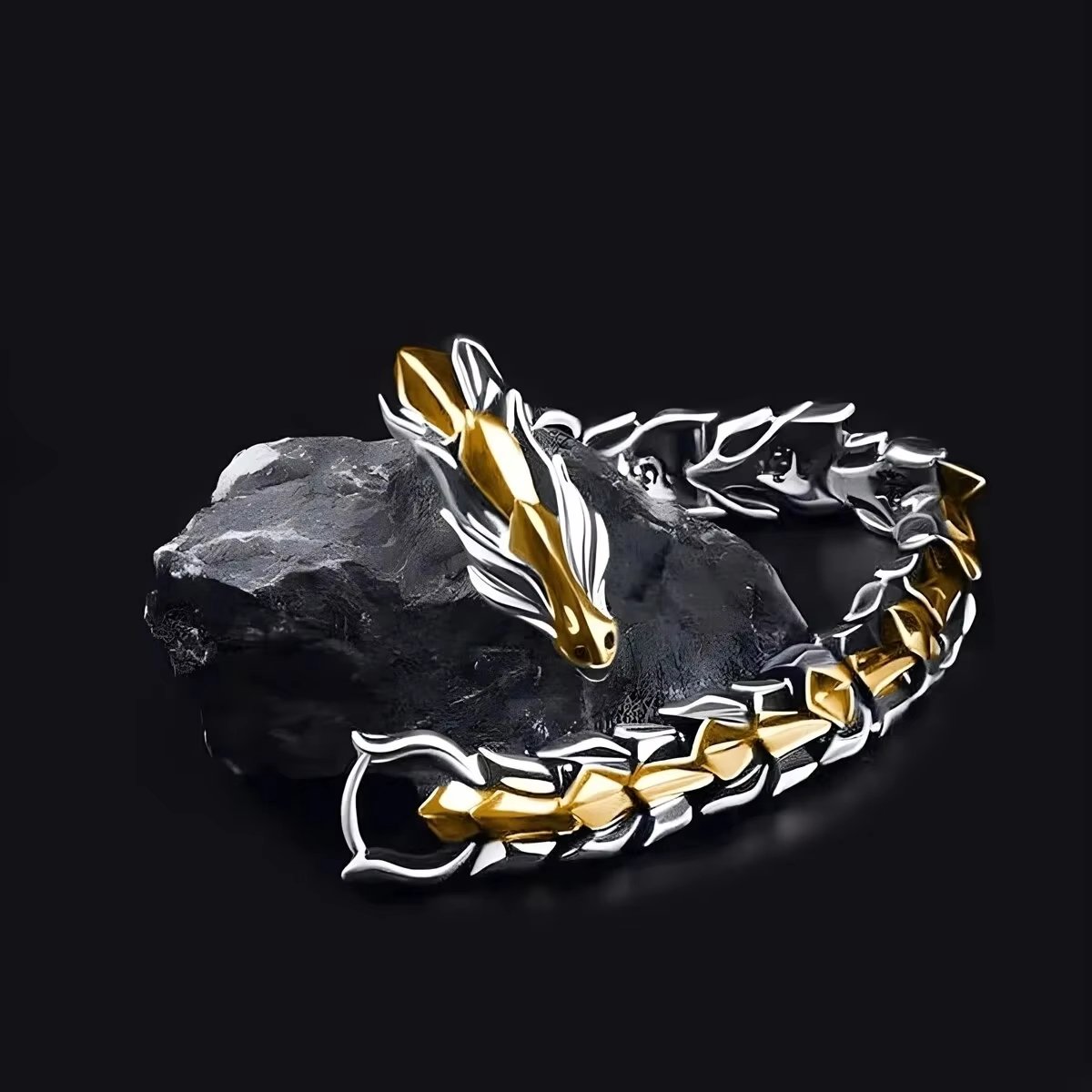 Armband - draak - schakelarmband - roestvrij staal - origineel - Viking look - stoer - smartkabel
