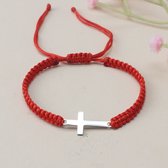 VANDAAG VERZONDEN - Armband - Kruis - Christelijk - Handmade - Rood