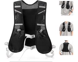 multifunctioneel hardloopvest, Trail Running Hydratatie Vest, Hardloop Hydratatie Vest voor Dames en Heren, Verstelbare Hardlooprugzak, voor Marathon Fietsen, Hiken, Hardlopen, Hardloopvest met reflecterende elementen